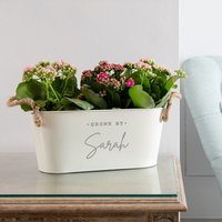 Personalisierter Blumentopf Aus Metall - Mit Gravur Personalisiertes Jubiläumsgeschenk Für Frauen Ihre Gartenliebhaber von DUSTandTHINGS