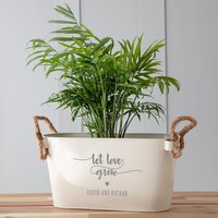 Personalisierter Emaille Blumentopf/Übertopf "Let Love Grow' - Geschenk Für Paare, Einzigartiges Zum Einzug, Hochzeit Frau Männer von DUSTandTHINGS