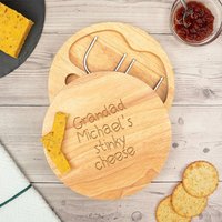 Personalisiertes "Grandads Käsebrett' Käsebrett-Set - Käse-Liebhaber-Geschenk Käsezubehör Großvater-Weihnachtsgeschenk von DUSTandTHINGS