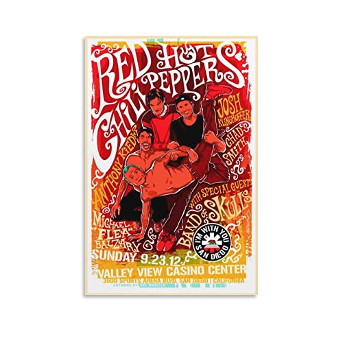 DUSUL Poster, Motiv: Red Hot Chili Peppers, Kalifornikation, Leinwandposter, dekoratives Gemälde, Leinwand, Wandkunst, 30 x 45 cm von DUSUL