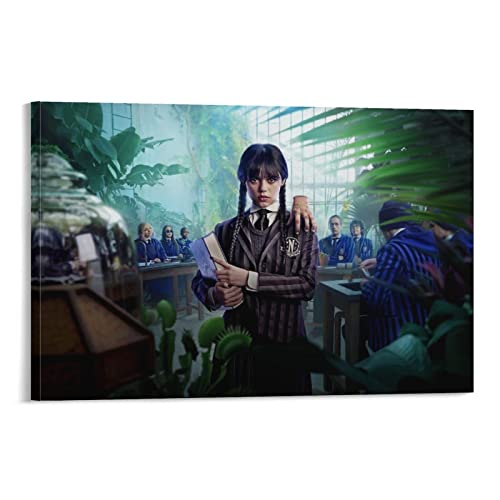 DUSUL Wednesday Addams Poster TV-Serie Mittwoch Leinwand Poster Dekorative Malerei Leinwand Wandkunst 40 x 60 cm von DUSUL