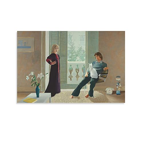 David Hockney – Mr And Mrs Clark And Percy [1971] Cover-Poster, HD-Leinwanddrucke, Wandkunst, Raumästhetik, Dekordruck, Bild, Gemälde, 30 x 45 cm von DUSUL