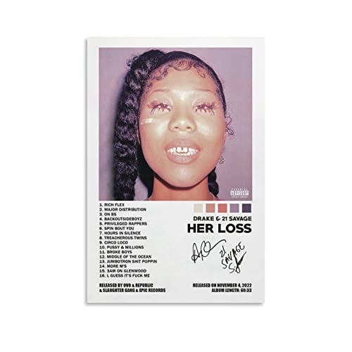 Drake & 21 Savage Poster Her Loss Album Cover Poster Dekorative Malerei Leinwand Wandkunst 30 x 45 cm Drake & 21 Savage Poster Her Loss Album Cover Poster Dekorative Malerei Leinwand Wandkunst 30 x 45 cm von DUSUL