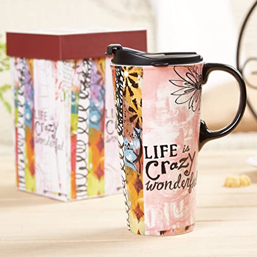 DUSVALLY Keramik-Kaffeetasse mit Deckel, Porzellantasse mit Farbbox, 500 ml. Life Crazy Wonderful DUSVALLY Keramik-Kaffeetasse mit Deckel, Porzellantasse mit Farbbox, 500 ml. Life Crazy Wonderful von DUSVALLY
