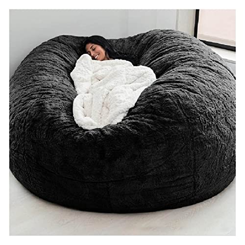 Pelz-Bohnen-Bagstuhl für Erwachsene Faux-Pelz-Sitzsack-faules Schlafsofa-Bett-Abdeckungsraum-Möbel (es war nur EIN Cover, Nicht EIN volles Bohnensack) von DUSXLX
