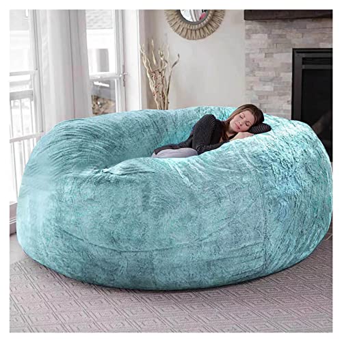 Riesiger Pelz-Sitzsack für Wohnzimmermöbel für Erwachsene, großer runder, weicher, Flauschiger Kunstpelz-Sitzsack (Keine Polsterung), fauler Schlafsofabezug von DUSXLX