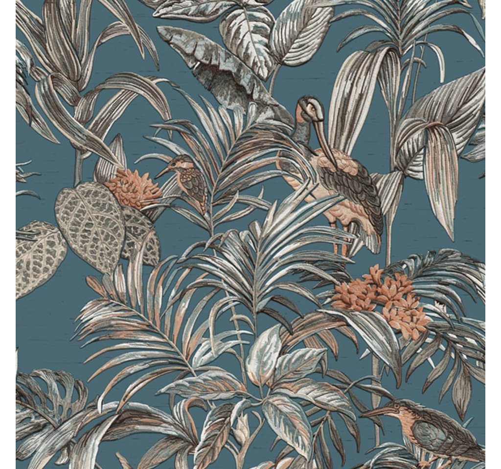 DUTCH WALLCOVERINGS Fototapete Tapete Bird-of-Paradise Blau, (1 St) von DUTCH WALLCOVERINGS