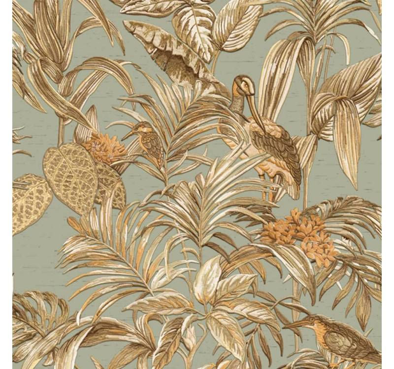 DUTCH WALLCOVERINGS Fototapete Tapete Bird-of-Paradise Blaugrün, (1 St) von DUTCH WALLCOVERINGS