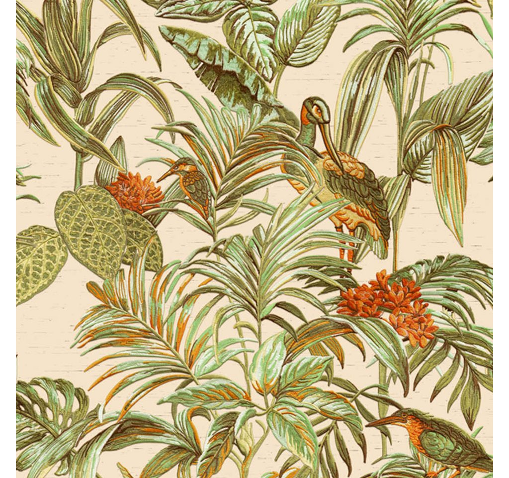 DUTCH WALLCOVERINGS Fototapete Tapete Bird-of-Paradise Grün, (1 St) von DUTCH WALLCOVERINGS