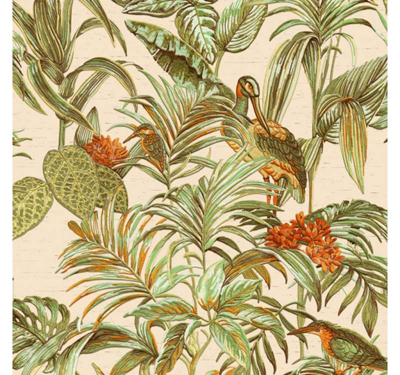 DUTCH WALLCOVERINGS Fototapete Tapete Bird-of-Paradise Grün, (1 St) von DUTCH WALLCOVERINGS