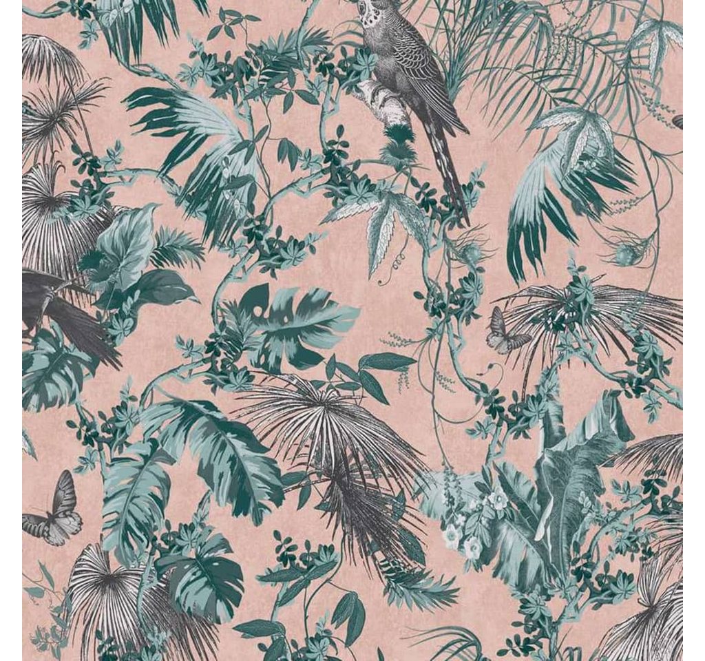 DUTCH WALLCOVERINGS Fototapete Tapete Blatt- und Vogel-Motiv Grün und Rosa, (1 St) DUTCH WALLCOVERINGS Fototapete Tapete Blatt- und Vogel-Motiv Grün und Rosa, (1 St) von DUTCH WALLCOVERINGS