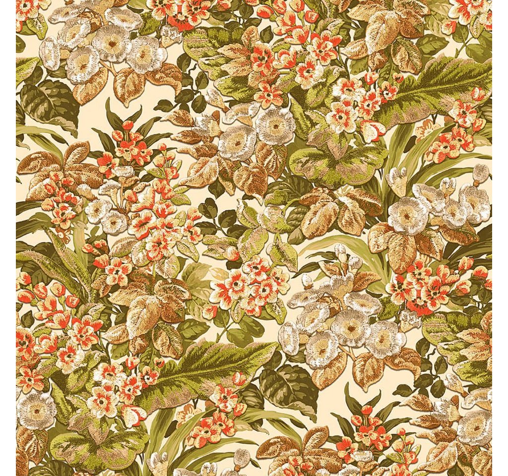 DUTCH WALLCOVERINGS Fototapete Tapete Blumenmuster Grün, (1 St) von DUTCH WALLCOVERINGS