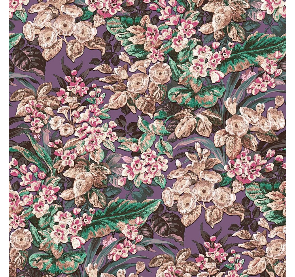 DUTCH WALLCOVERINGS Fototapete Tapete Blumenmuster Lila, (1 St) von DUTCH WALLCOVERINGS