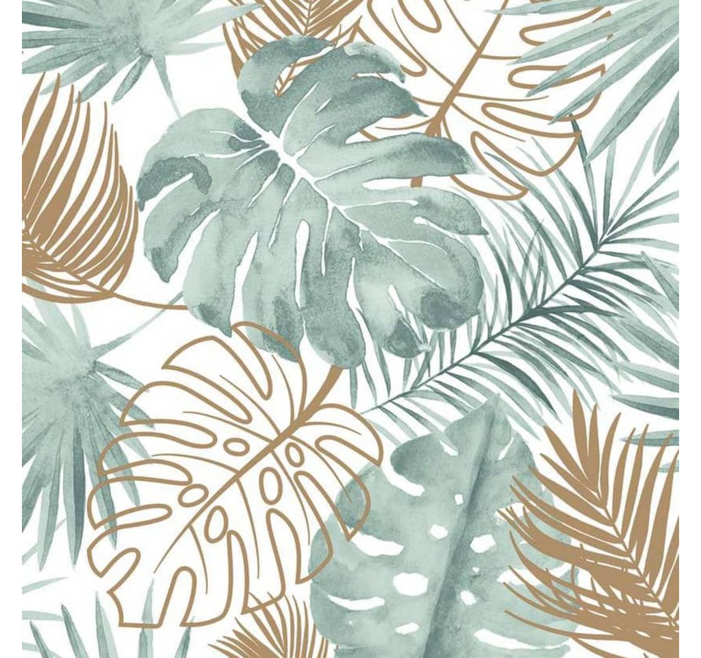 DUTCH WALLCOVERINGS Fototapete Tapete Fensterblatt-Motiv Grün, (1 St) von DUTCH WALLCOVERINGS
