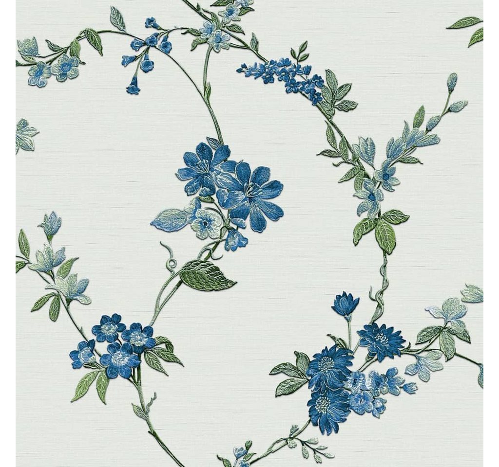 DUTCH WALLCOVERINGS Fototapete Tapete Flower Hellblau, (1 St) von DUTCH WALLCOVERINGS