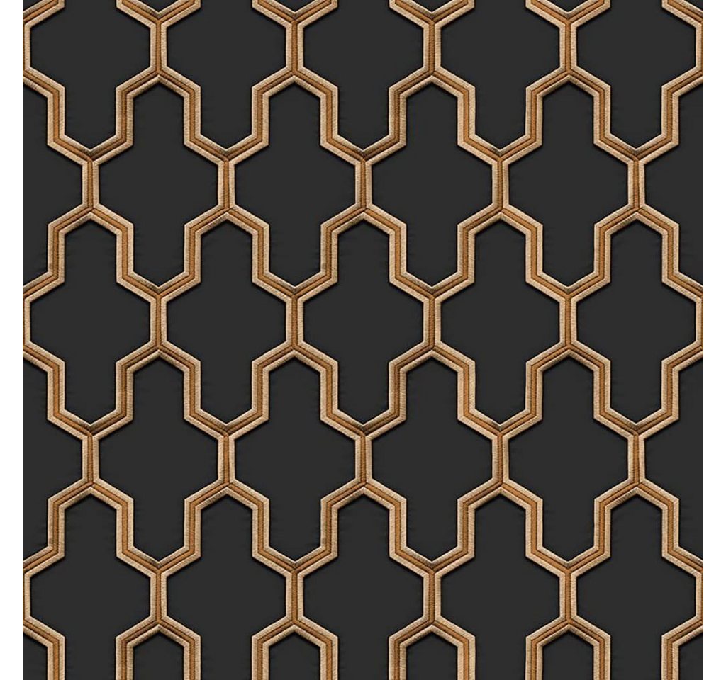 DUTCH WALLCOVERINGS Fototapete Tapete Geometric Schwarz und Golden, (1 St) von DUTCH WALLCOVERINGS