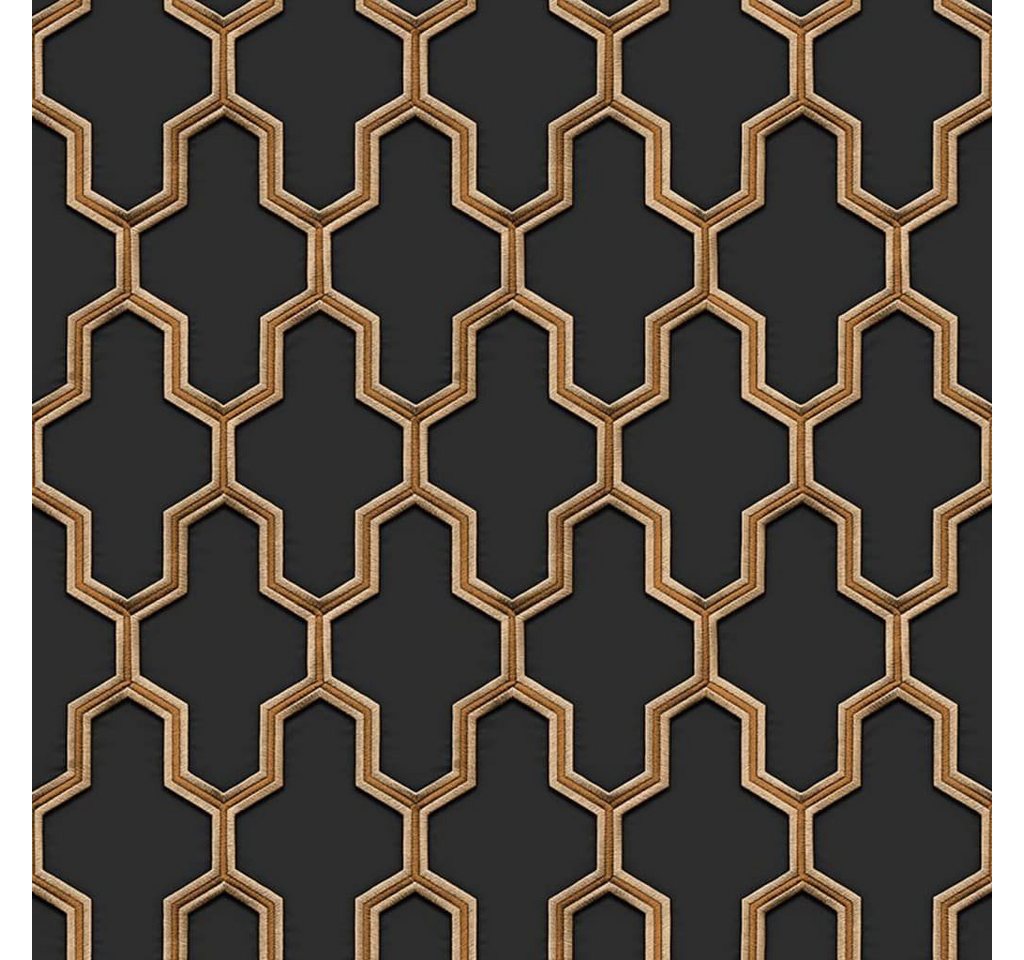 DUTCH WALLCOVERINGS Fototapete Tapete Geometric Schwarz und Golden, (1 St) von DUTCH WALLCOVERINGS