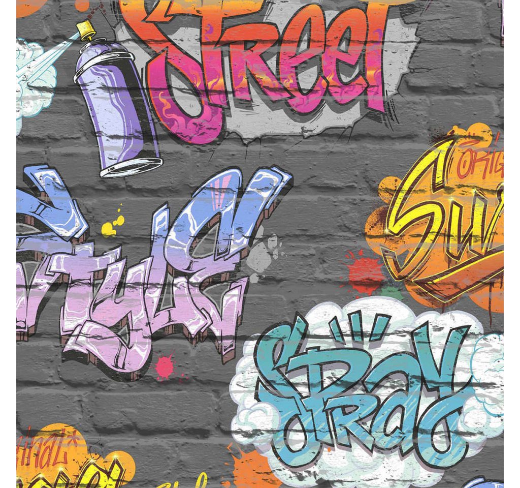 DUTCH WALLCOVERINGS Fototapete Tapete Graffiti Mehrfarbig L179-01, (1 St) von DUTCH WALLCOVERINGS