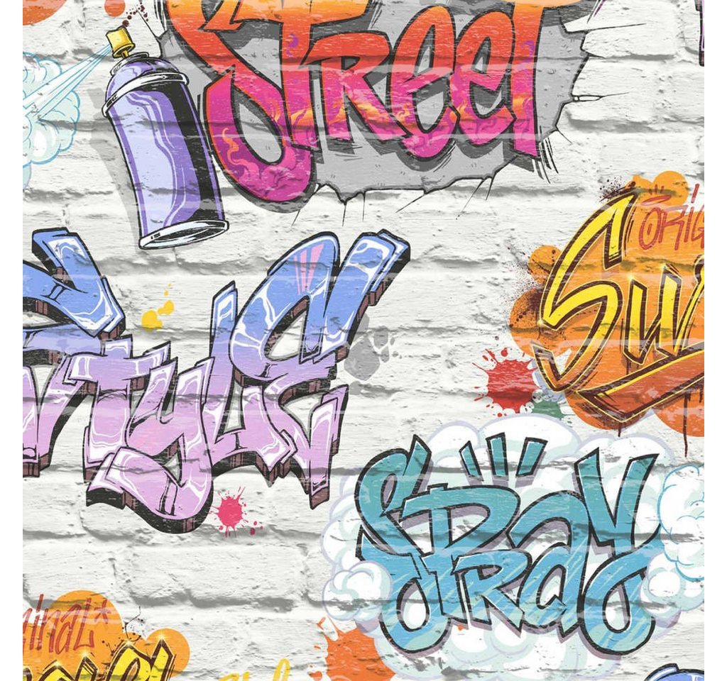 DUTCH WALLCOVERINGS Fototapete Tapete Graffiti Mehrfarbig L179-05, (1 St) von DUTCH WALLCOVERINGS