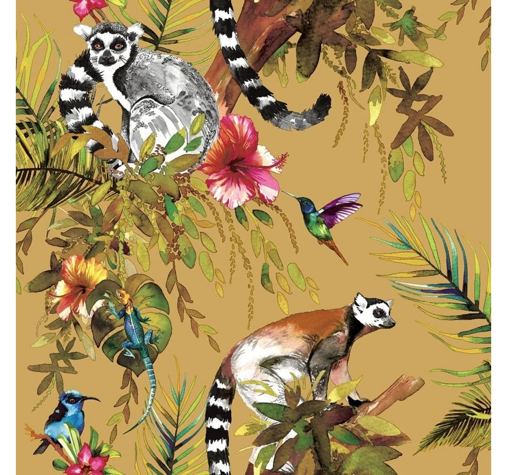DUTCH WALLCOVERINGS Fototapete Tapete Lemur Ocker, (1 St) von DUTCH WALLCOVERINGS