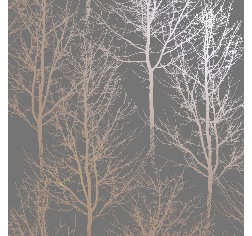 DUTCH WALLCOVERINGS Fototapete Tapete Rhea Trees Grau und Rotgolden, (1 St) von DUTCH WALLCOVERINGS