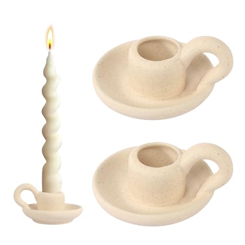 2 Stück Kerzenständer Kerzenhalter Stabkerzen Kerzenständer aus Keramik mit Griff Modern Deko Kerzenleuchter für Schlafzimmer Wohnzimmer Tischdeko 2 Stück Kerzenständer Kerzenhalter Stabkerzen Kerzenständer aus Keramik mit Griff Modern Deko Kerzenleuchter für Schlafzimmer Wohnzimmer Tischdeko von DUTIFUL