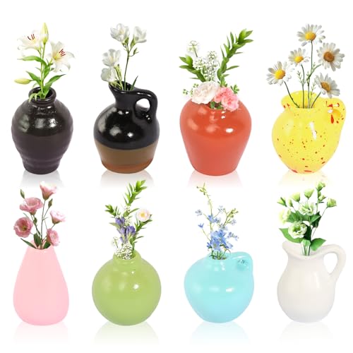 8 Stück Mini Vasen Magnete Kühlschrank 3D Magnet Vase DIY Mini Vase Magnet Kühlschrankmagnete für Kühlschrankzubehör Küche Büro (Keine Blumen) von DUTIFUL