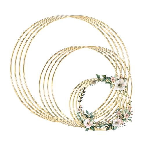 DUTIFUL 12 Stück Metallringe zum Basteln Metallring 10cm/15cm/20cm Traumfänger Ringe Deko Ringe zum Aufhängen Ringe zum Basteln Metall Metallringe für DIY Hochzeitskranz Wandbehang Floristik von DUTIFUL