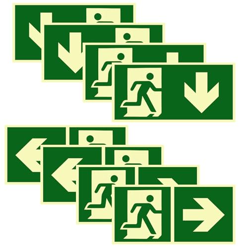 8 Stück Notausgangsschild Nachleuchtend Selbstklebend Fluchtwegschilder PVC Notausgang Schild Fluchtwegschilder Nachleuchtend Hochwertiges Notausgangsschild (300x150mm) 8 Stück Notausgangsschild Nachleuchtend Selbstklebend Fluchtwegschilder PVC Notausgang Schild Fluchtwegschilder Nachleuchtend Hochwertiges Notausgangsschild (300x150mm) von DUTIFUL