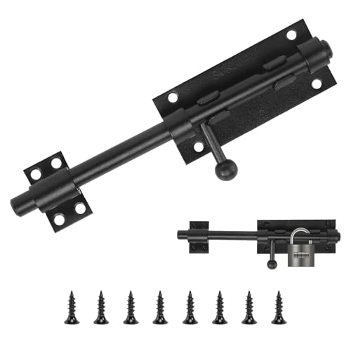 Türriegel Schwarz Bolzenriegel Edelstahl Riegelschloss Schieberiegel Torriegel Abschliessbar Gartentor Schloss für Türen Fenster Zäune Türriegel Schwarz Bolzenriegel Edelstahl Riegelschloss Schieberiegel Torriegel Abschliessbar Gartentor Schloss für Türen Fenster Zäune von DUTIFUL