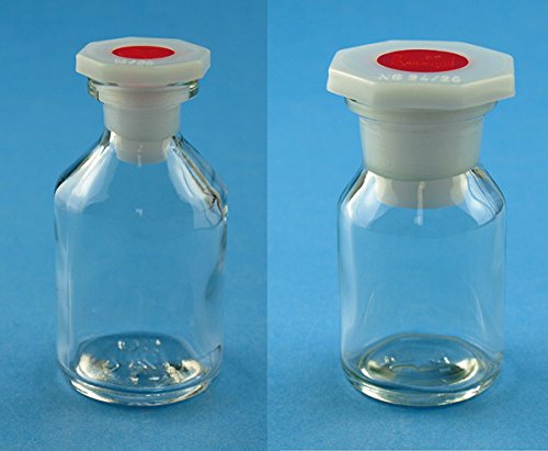 DUTSCHER 065257 Glasflasche mit Glasdeckel, schmaler Hals, bernsteinfarbenes Glas, Volumen 250 ml von DUTSCHER