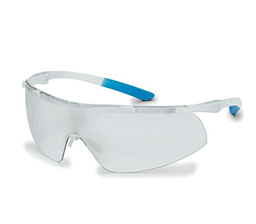 DUTSCHER 267000 Lunette Uvex autoclavable, oculaire PC incolore, UV 2-1,2, coloris blanc - bleu clair von DUTSCHER