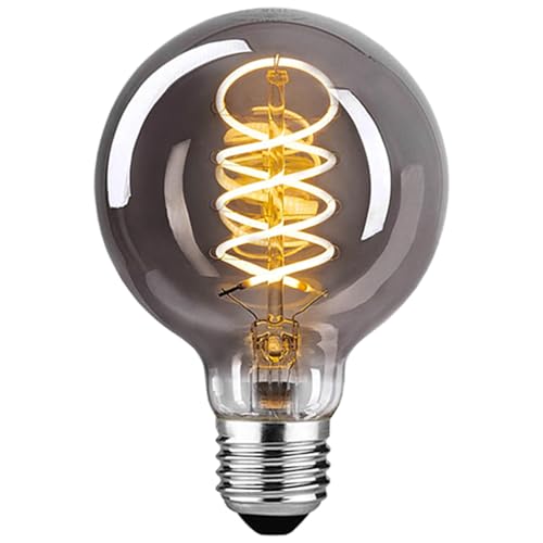 Edison Vintage Glühbirne E27, E27 LED Vintage Dimmbar G80 4W Warmweiss Filament Lampe Retro Glühbirne LED Birne Ideal für Dekorative Nostalgie und Retro Beleuchtung, Rauchgrau Glas- 1 Stück (BT1) von DUTSUGUAR