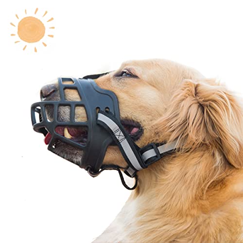 Maulkorb für Hunde, hohl und atmungsaktiv, verhindert versehentliches Verschlucken, weich verstellbar (XXL → Modell 5) von DUTTY