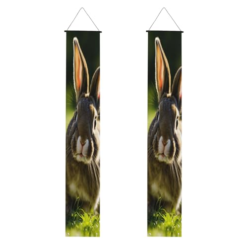 Bunny Rabbits Print 2025 Graduation Veranda Banner Congrats Grade Dekorationen Partyzubehör Veranda Schild von DUWAA
