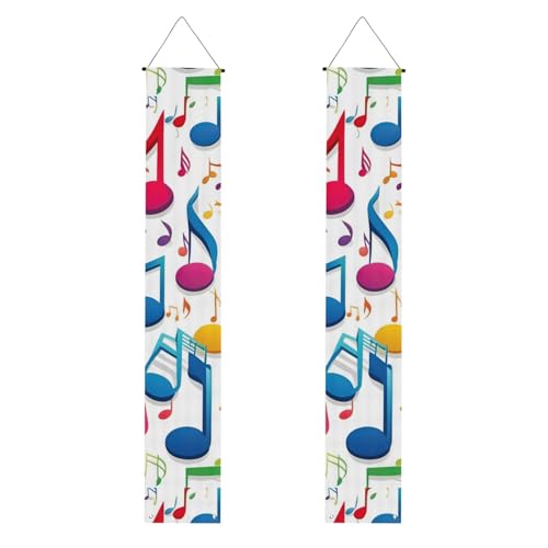 Bunte Musiknoten 1 Druck 2025 Graduation Veranda Banner Congrats Grade Dekorationen Partyzubehör Veranda Schild von DUWAA