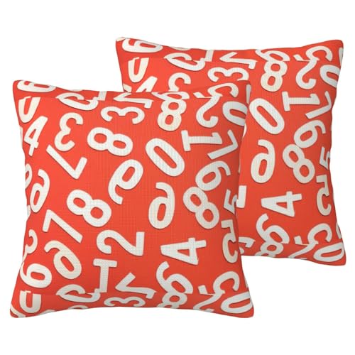 Couch-Kissenbezüge mit Zahlen-Kunstdruck, dekorative Kissenbezüge, für Wohnzimmer, 2 Stück von DUWAA