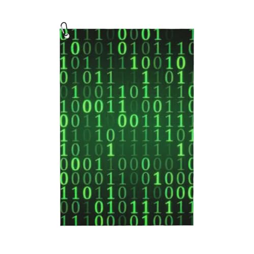DUWAA Hacker Era Print Große Golf-Handtücher für Herren, Mikrofaser-Golf-Handtuch mit Karabiner-Clip, Küchenreinigungstücher von DUWAA