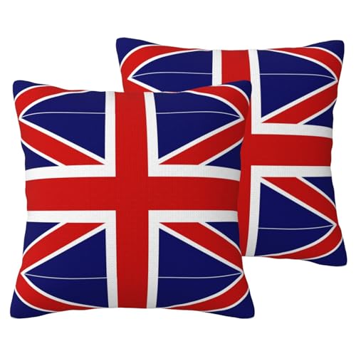 DUWAA Kissenbezug mit englischer Flagge, 2 Stück, für Wohnzimmer, Couch-Kissenbezüge von DUWAA
