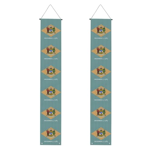 Flagge von Delaware Print 2025 Abschlussfeier Veranda Banner Congrats Grade Dekorationen Partyzubehör Veranda Schild von DUWAA