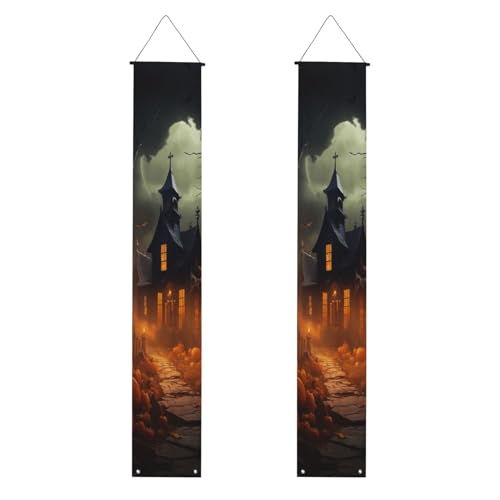 Gruseliger Halloween-Druck 2025 Graduation Veranda Banner Congrats Grade Dekorationen Partyzubehör Veranda Schild von DUWAA