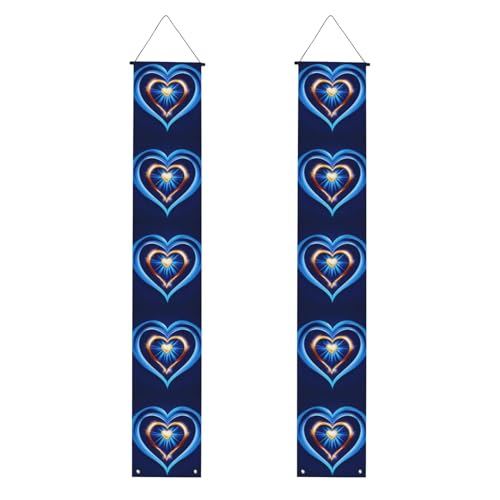 Himmelblaues Herz Druck 2025 Graduation Veranda Banner Congrats Grade Dekorationen Partyzubehör Veranda Schild von DUWAA