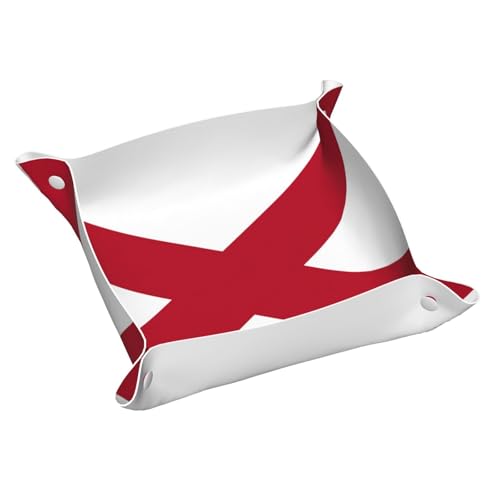 Ledertablett mit Alabama-Flaggen-Aufdruck, Kommode, Organizer, Tablett, für Eingangstisch, Schmuck, Uhren, Schlüssel von DUWAA