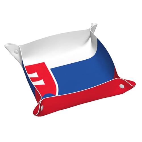Ledertablett mit Flagge der Slowakei, für den Eingangsbereich, Schmuck, Uhren, Schlüssel Ledertablett mit Flagge der Slowakei, für den Eingangsbereich, Schmuck, Uhren, Schlüssel von DUWAA