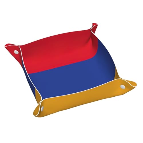 Ledertablett mit Flagge von Armenien, bedruckt, Kommode, Organizer, Tablett, für Eingangstisch, Schmuck, Uhren, Schlüssel Ledertablett mit Flagge von Armenien, bedruckt, Kommode, Organizer, Tablett, für Eingangstisch, Schmuck, Uhren, Schlüssel von DUWAA