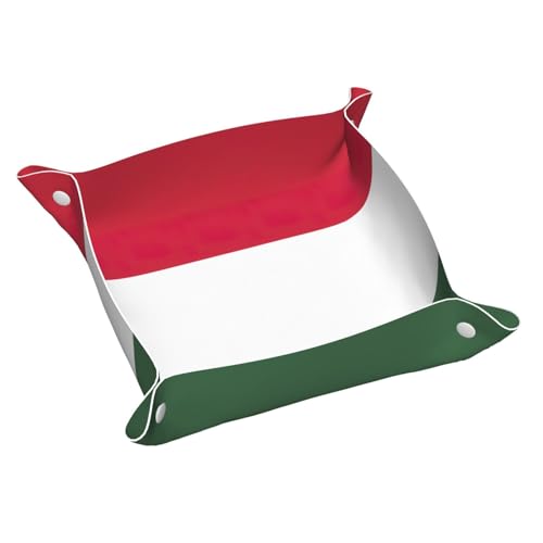 Ledertablett mit Flagge von Ungarn, für den Eingangsbereich, Schmuck, Uhren, Schlüssel von DUWAA
