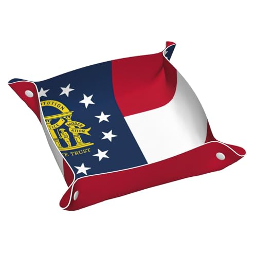 Ledertablett mit Georgia-Flagge, für den Eingangsbereich, Schmuck, Uhren, Schlüssel von DUWAA