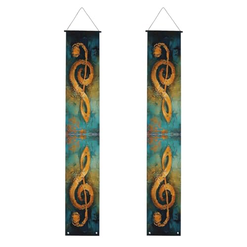 Musik-Symbol-Druck 2025 Abschlussfeier Veranda Banner Congrats Grade Dekorationen Partyzubehör Veranda Schild von DUWAA