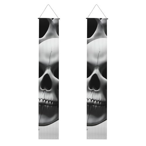 Schwarz-Weiß-Totenkopf-Druck 2025 Abschluss-Banner, Congrats Grade Dekorationen, Partyzubehör, Veranda-Schild von DUWAA