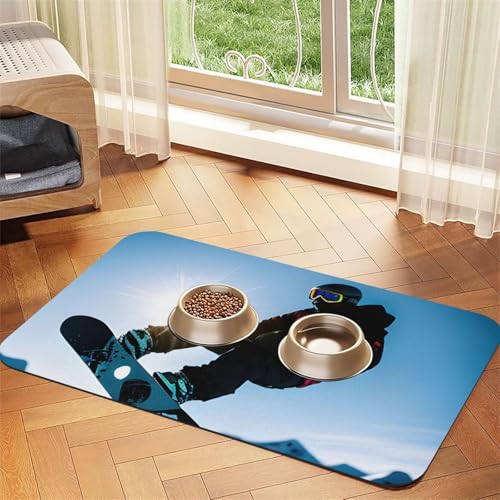 Snowboarding Bild Druck Haustier Fütterungsmatte Hundematte für Futter und Wassernapf Hunde Wasserspender Matte Hunde Zubehör Snowboarding Bild Druck Haustier Fütterungsmatte Hundematte für Futter und Wassernapf Hunde Wasserspender Matte Hunde Zubehör von DUWAA